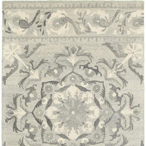 8' X 10' Ivory Wool Floral Hand Tufted Area Rug - 608219350727