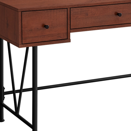 47" Brown and Black Computer Desk With Three Drawers - 606114856276