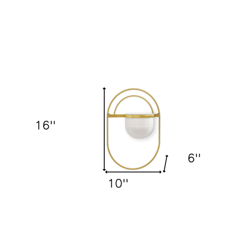 Set of Three Gold And White Metal 10 Ounce Wall Planters - 606114962151