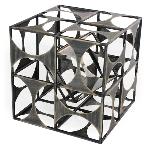 Metal Geo Cube Tabletop Sculpture - 880016524413