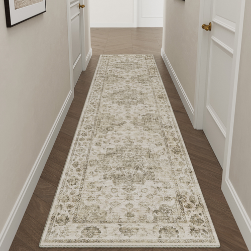 Floral Medallion Washable Area Rug - 880016839401