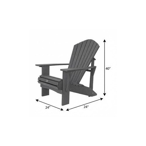 24" Gray Heavy Duty Plastic Outdoor Adirondack Chair - 880024901473