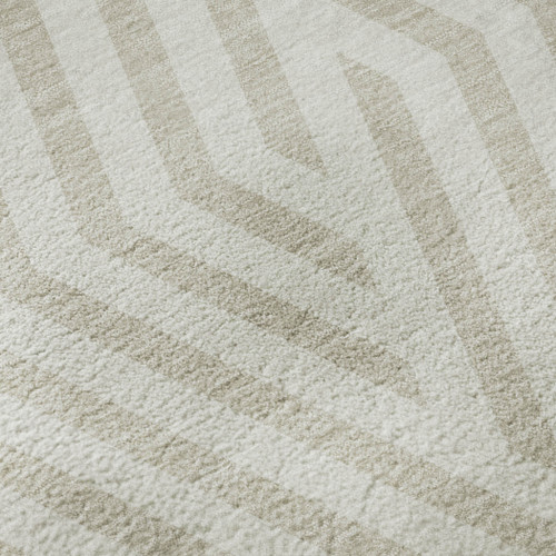 3' X 5' Ivory And Beige Geometric Washable Area Rug With UV Protection - 880016712391