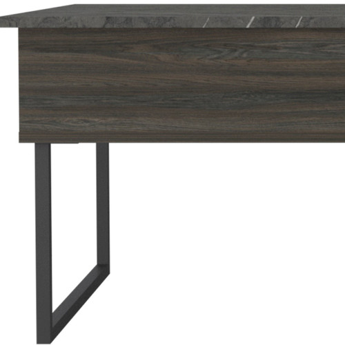 41" Espresso And Black Wood And Metal Lift Top Coffee Table With Shelf - 608219398606