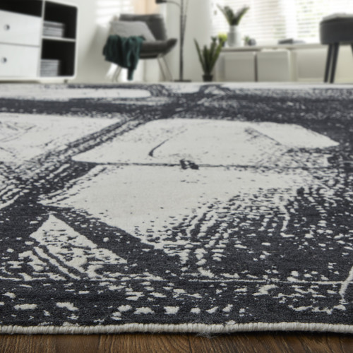 10' X 14' Black and Gray Abstract Hand Woven Area Rug - 608219354626