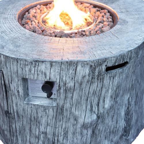50000 BTU 40" Gray Aluminum Natural Gas Round Fire Pit Table With Cover - 880016543421