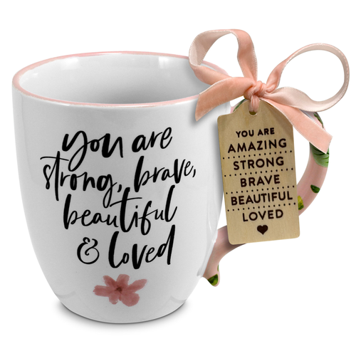 Mug Floral You Are Strong Brave  - 667665580102