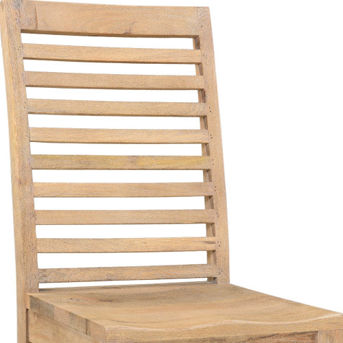 Set of Two Brown Solid Wood Ladder Back Dining Side Chairs - 880016784282