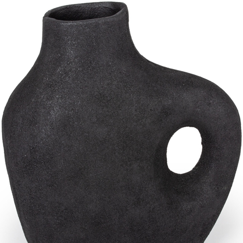 12" Black Aluminum Modern Abstract Table Vase - 608219338442
