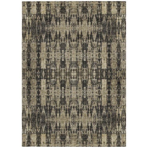 10' X 14' Black Taupe And Beige Moroccan Washable Indoor Outdoor Area Rug - 608219115203