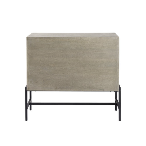 38" Gray Solid Wood Sideboard with Two Glass Doors - 808230022027