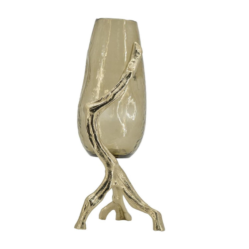 Champagne Glass And Metal Table Vase - 880016863543