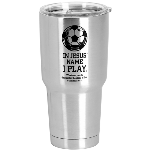 Tumbler Soccer In Jesus Name I Play - 603799691253