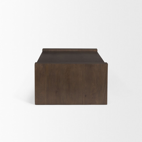48" Dark Brown Solid Wood Sled Coffee Table