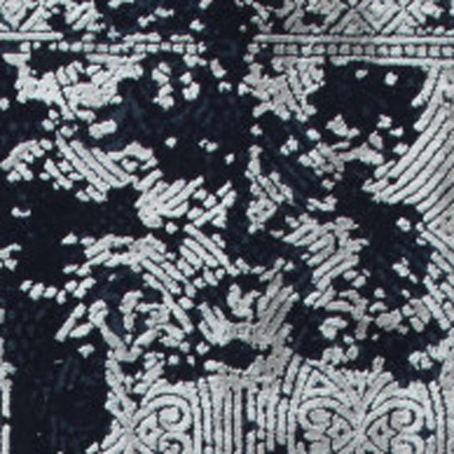 7' X 10' Gray And Navy Blue Abstract Distressed Area Rug With Fringe - 880024993072