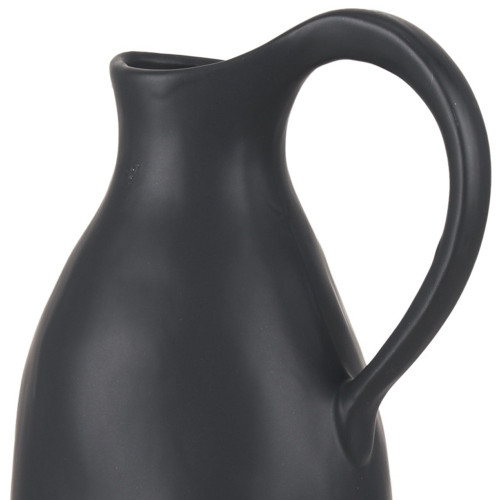 15" Black Ceramic Bud Jug Vase - 880016547504