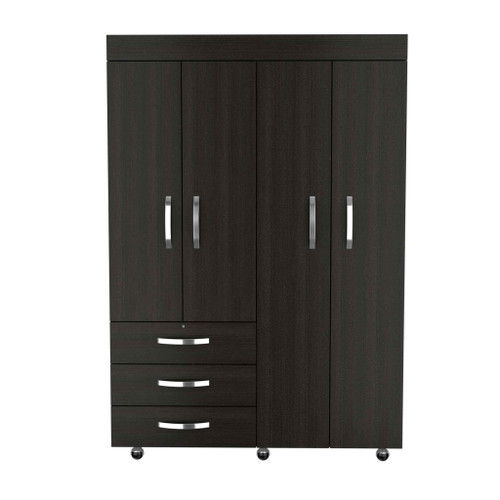 47" Black Three Drawer Combo Dresser - 606114968610