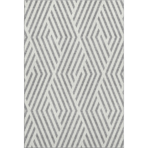 10' X 14' Gray And Ivory Geometric Washable Area Rug With UV Protection - 880024911489