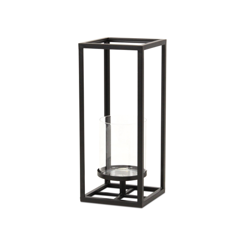 Clear Metal Glass Tabletop Candle Holder - 880016434972