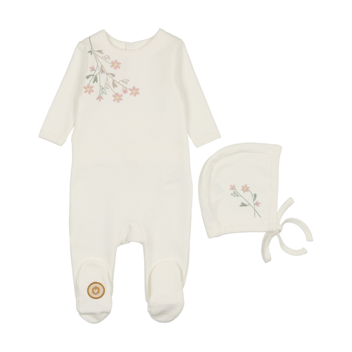 Budding Blossoms Footie & Hat Set, Girls - 738019491693