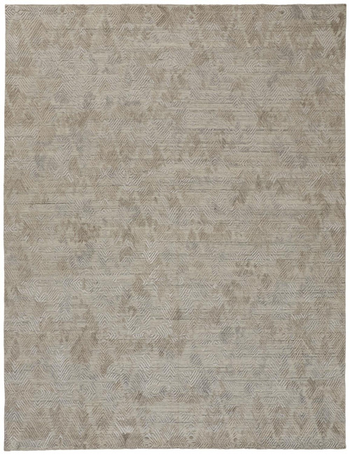 Homeroots Home Decor 5' X 8' Gray and Taupe Abstract Hand Woven Area Rug