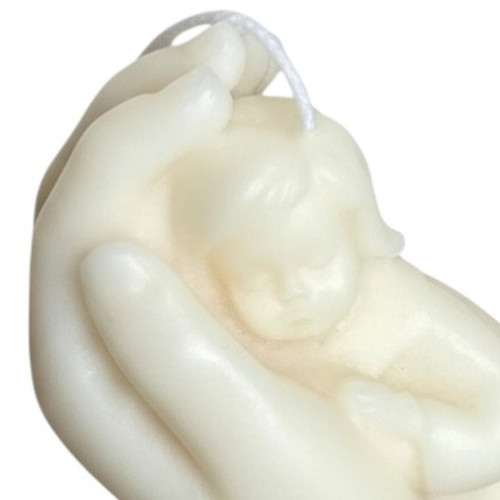 3" Ivory Rose Petals Scented Baby Dimensional Candle - 880024979977