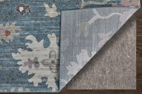 12' X 15' Blue Ivory And Pink Abstract Distressed Area Rug - 880016725896