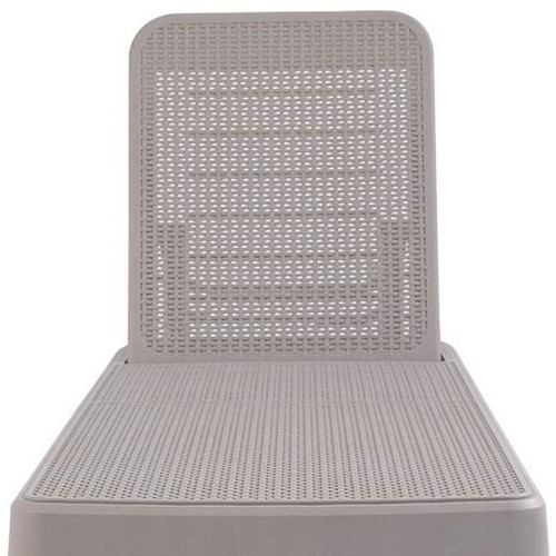 75" Taupe Heavy Duty Plastic Outdoor Stacking Chaise Lounge - 880016504835