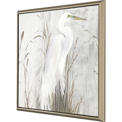 Heron in the Reeds Silver Floater Frame Print Wall Art - 608219282028