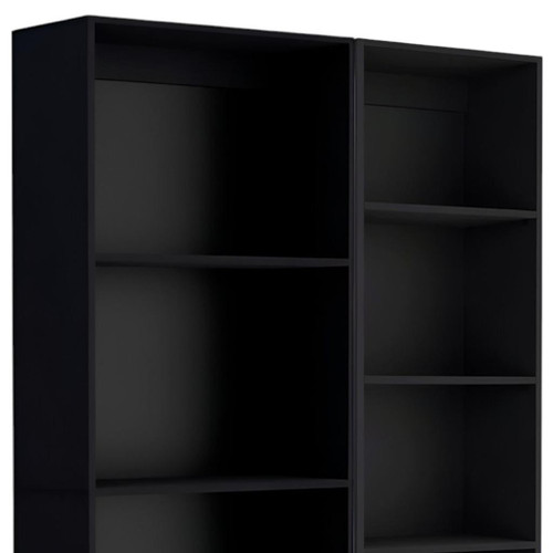 Set of Two Black Wood Multi Tier Bookcases - 880016506013
