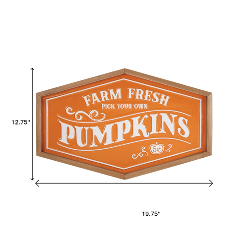 Metal Farm Fresh Pumpkins Wall Decor - 880016728163
