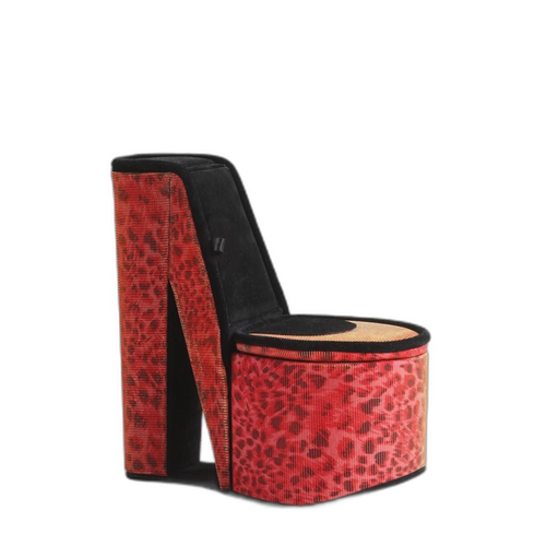 Leopard Print Velvet High Heel Jewelry Box - 880016842449