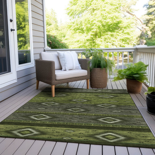 Tribal Washable Indoor Outdoor Area Rug