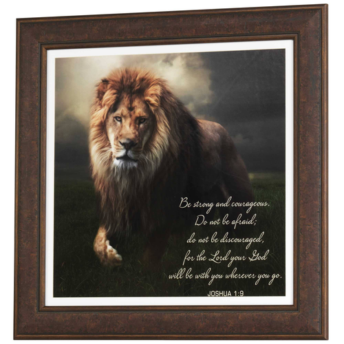 Framed Wall Art Be Strong & Courageous - 603799473712