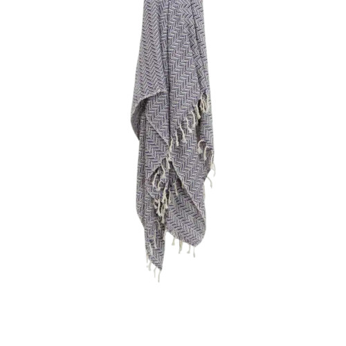 50" X 60" Purple Cotton Woven Chevron Throw Blanket with Fringe - 880016664577