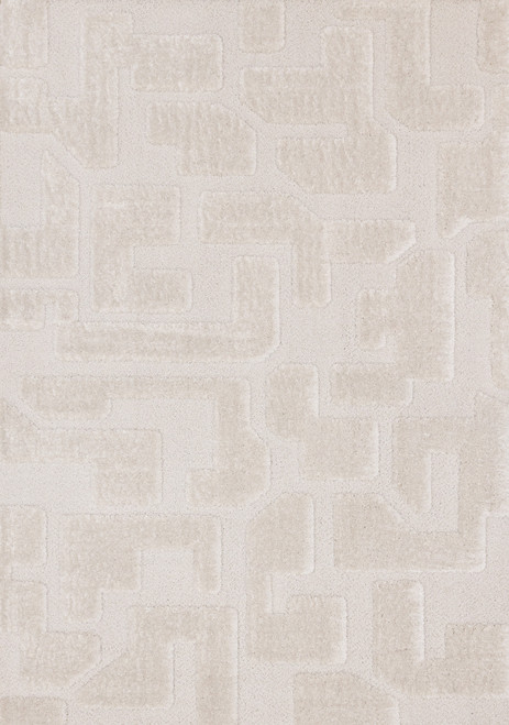 5' X 8' Cream And Ivory Geometric Area Rug - 880024693187