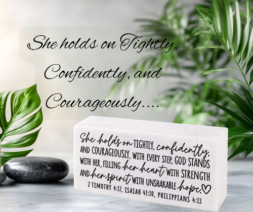 Plaque Block Inspires She Holds Tightly - 667665404880