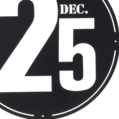 Christmas Dec 25th Iron Circle Hanging Wall Decor - 880016425512