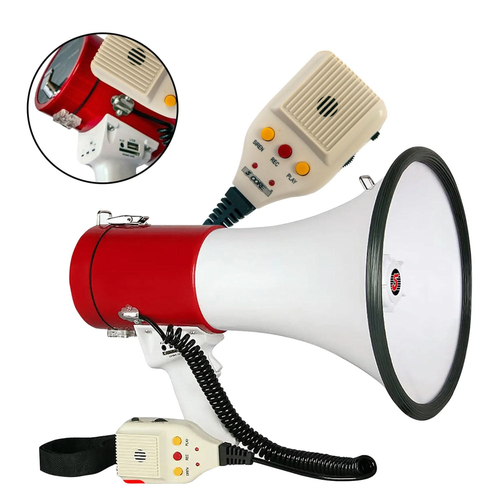 Megaphone Bullhorn Speaker 50W Bull Horn Cheer Megafono 1200 Yards - 810047161882