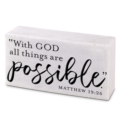 Plaque Cast Stone With God All Things - 667665406372