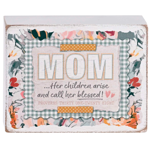 Tabletop Plaque Mom Her Children Arise - 603799691390