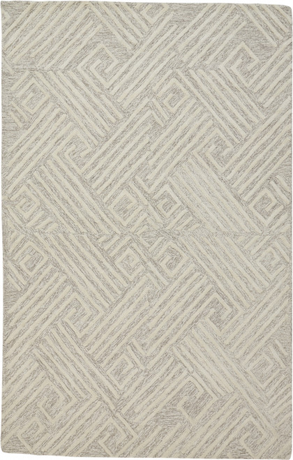 10' X 13' Tan And Ivory Wool Geometric Tufted Handmade Stain Resistant Area Rug - 606114111979