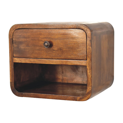 12" Chestnut Solid Wood One Drawer Floating Nightstand - 880016571585