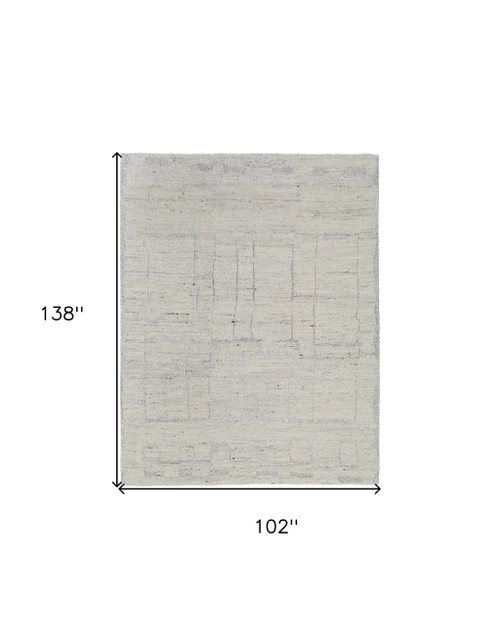 8' X 12' Gray and Ivory Abstract Hand Woven Worn Faded Area Rug - 608219064457