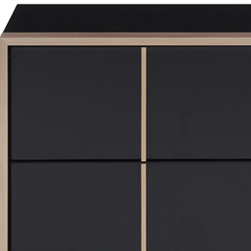 20" Black Wood Two Drawer Nightstand - 689805028039