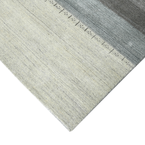 2' X 3' Ivory Gray And Green Wool Striped Hand Woven Area Rug - 880016425567