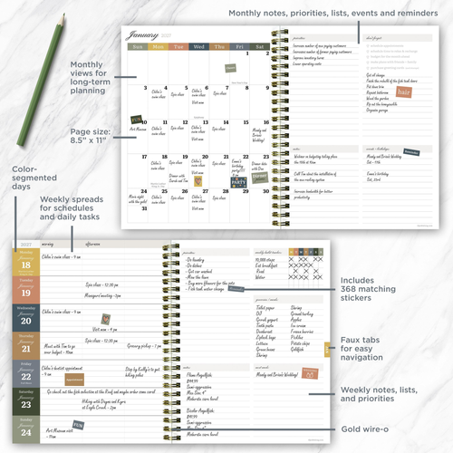 July 2026 - June 2027 The Rose Garden Weekly Monthly Planner - 619344386833