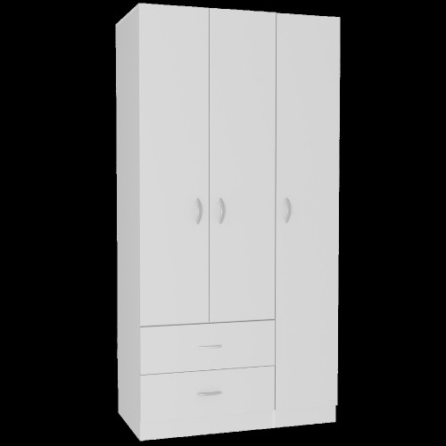 71" White Manufactured Wood Two Drawer Combo Dresser - 606114069324