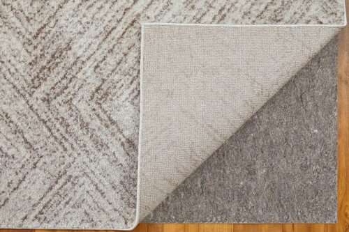 10' X 14' Ivory and Brown Geometric Power Loom Area Rug - 608219045906