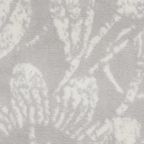 8' Ivory and Gray Floral Distressed Round Rug - 608219303143